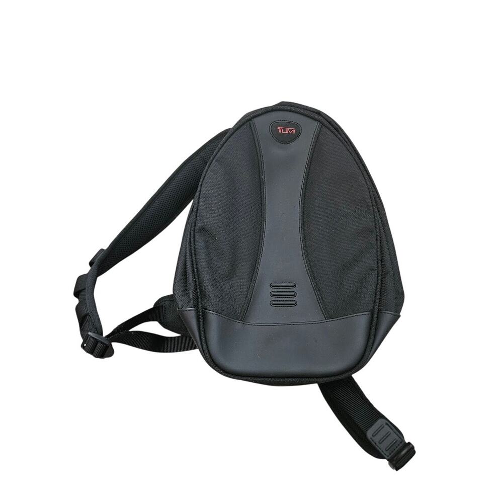 TUMI Backpack Black Nylon and Leather Trim